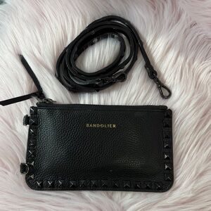 Bandolier Black Wallet with Gold Accents